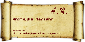 Andrejka Mariann névjegykártya